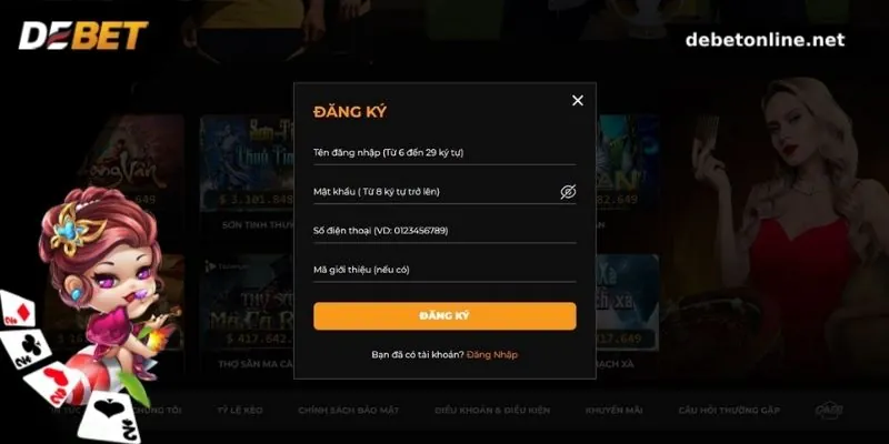 Khám phá các bước đăng ký DEBET mau lẹ nhất